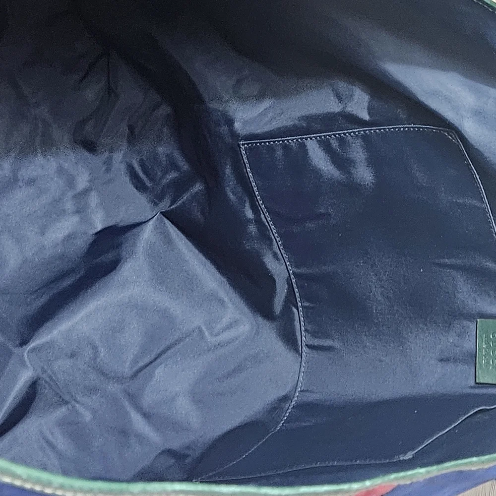 Gucci Vintage Nylon Tote Bag Blue Red Cream NWOT - Picture 14 of 14